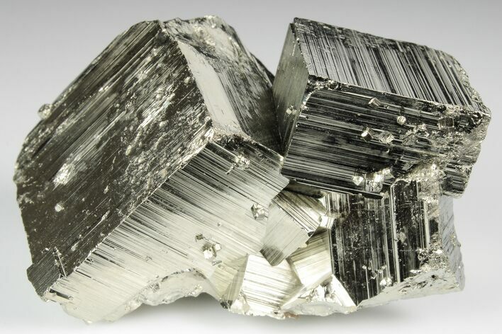 Shiny, Cubic Pyrite Crystal Cluster - Peru #190961